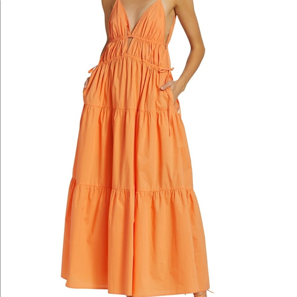 Astr The Label Cassie Cinched Tiered Maxi Dress